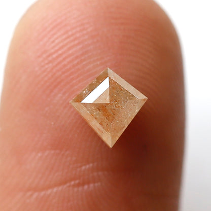 0.70 CT 6 MM Kite Shape Salt and Pepper Diamond Rustic Orange Color Natural Loose Diamond