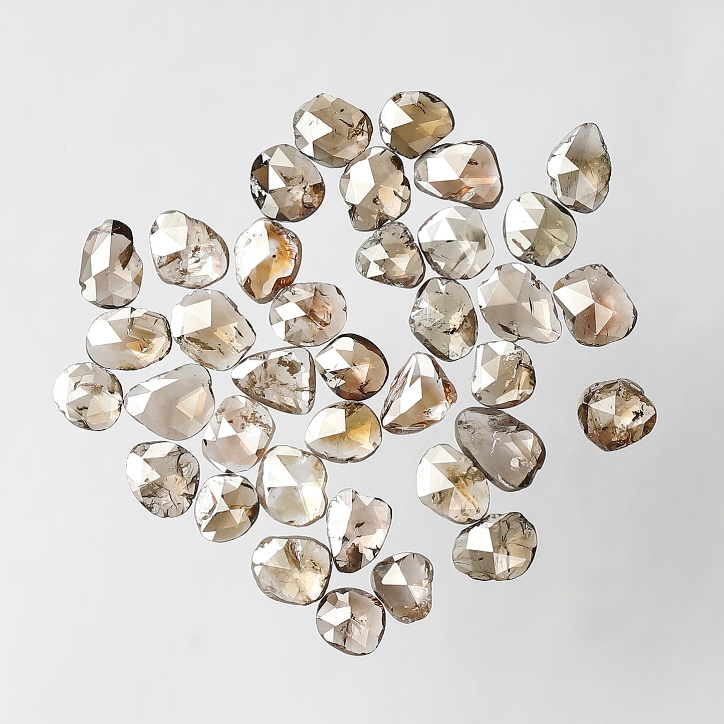 37 Pcs English Polki Natural Diamonds | 5.09 Ct Champagne Color Mix Diamond Lot