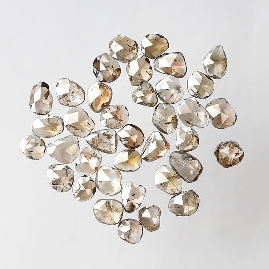 37 Pcs English Polki Natural Diamonds | 5.09 Ct Champagne Color Mix Diamond Lot