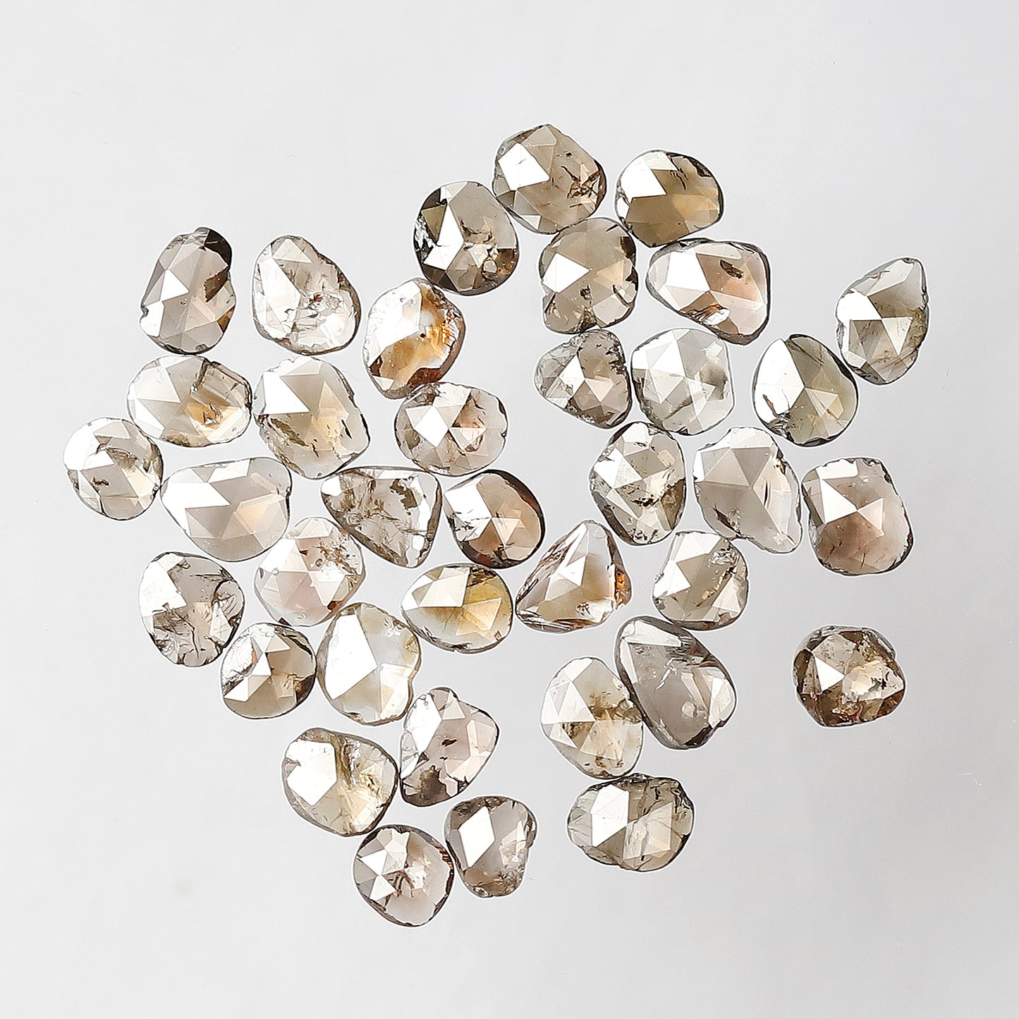 37 Pcs English Polki Natural Diamonds | 5.09 Ct Champagne Color Mix Diamond Lot