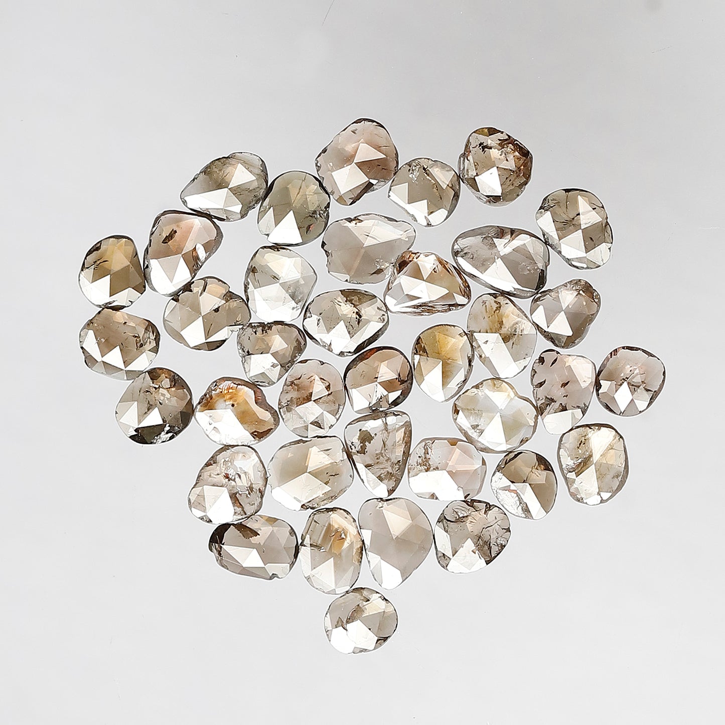 37 Pcs English Polki Natural Diamonds | 5.09 Ct Champagne Color Mix Diamond Lot