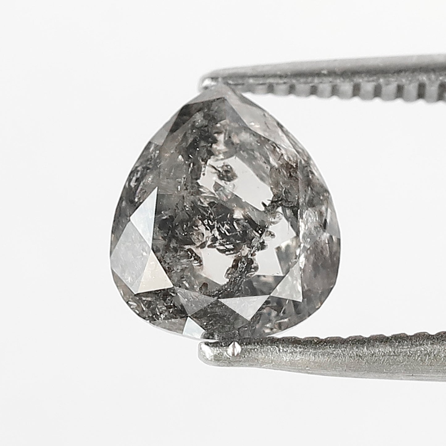 1.60 CT Pear Shape Salt and Pepper Diamond 7.80 MM  black grey Color Loose Natural Diamond For Wedding Ring