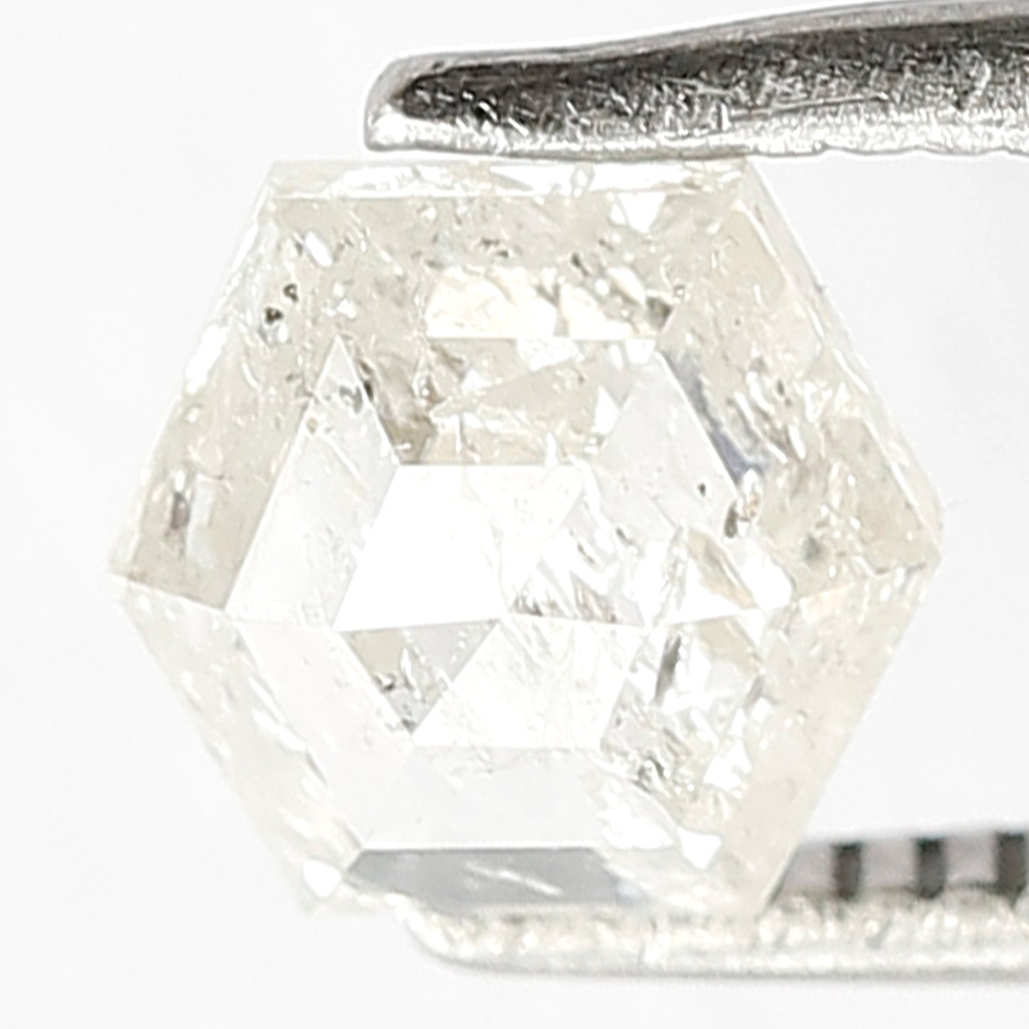 1.11 CT Beautiful Fancy White Step Cut Geometric Shape Gorgeous Loose Salt and Pepper Transparent Diamond ideal for making Vintage Jewelry