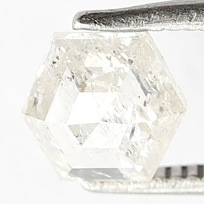 1.11 CT Beautiful Fancy White Step Cut Geometric Shape Gorgeous Loose Salt and Pepper Transparent Diamond ideal for making Vintage Jewelry