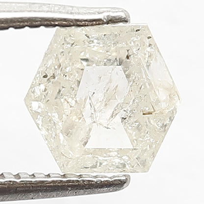 1.11 CT Beautiful Fancy White Step Cut Geometric Shape Gorgeous Loose Salt and Pepper Transparent Diamond ideal for making Vintage Jewelry