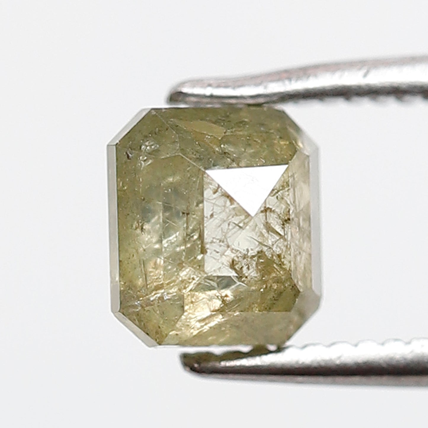 1.15 CT 5.70 MM Square Emerald Shape Salt and Pepper Diamond Translucent Color Natural Loose Diamond
