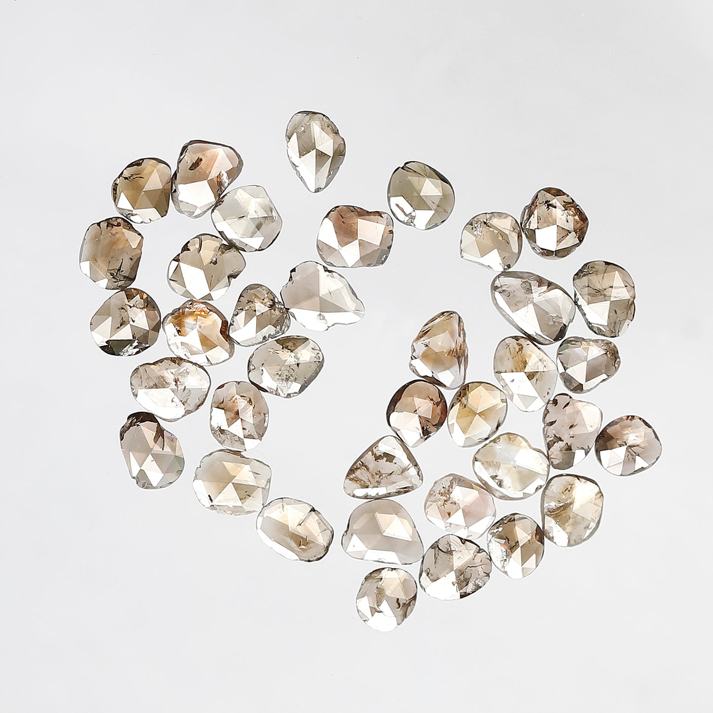 37 Pcs English Polki Natural Diamonds | 5.09 Ct Champagne Color Mix Diamond Lot