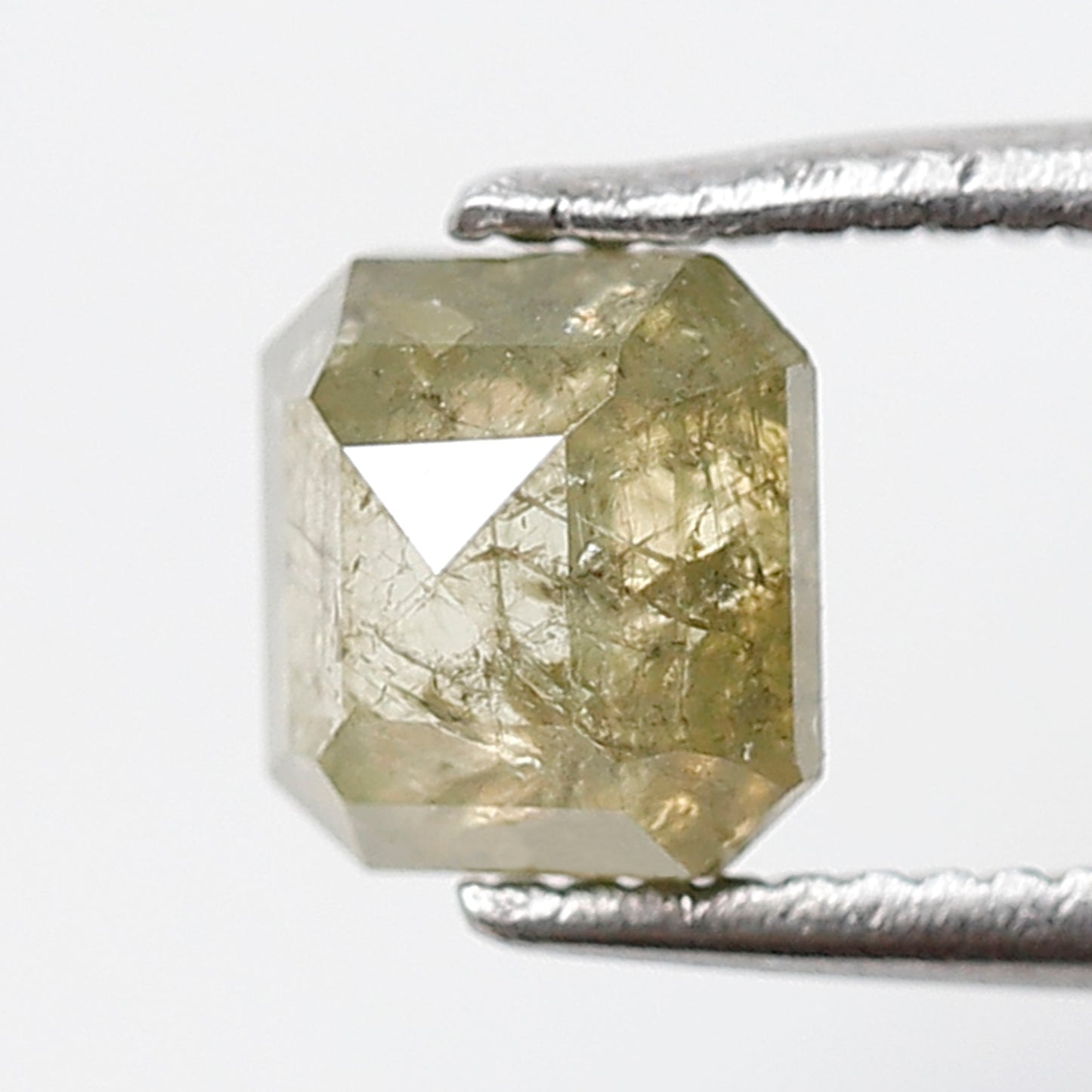 1.15 CT 5.70 MM Square Emerald Shape Salt and Pepper Diamond Translucent Color Natural Loose Diamond