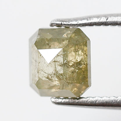 1.15 CT 5.70 MM Square Emerald Shape Salt and Pepper Diamond Translucent Color Natural Loose Diamond