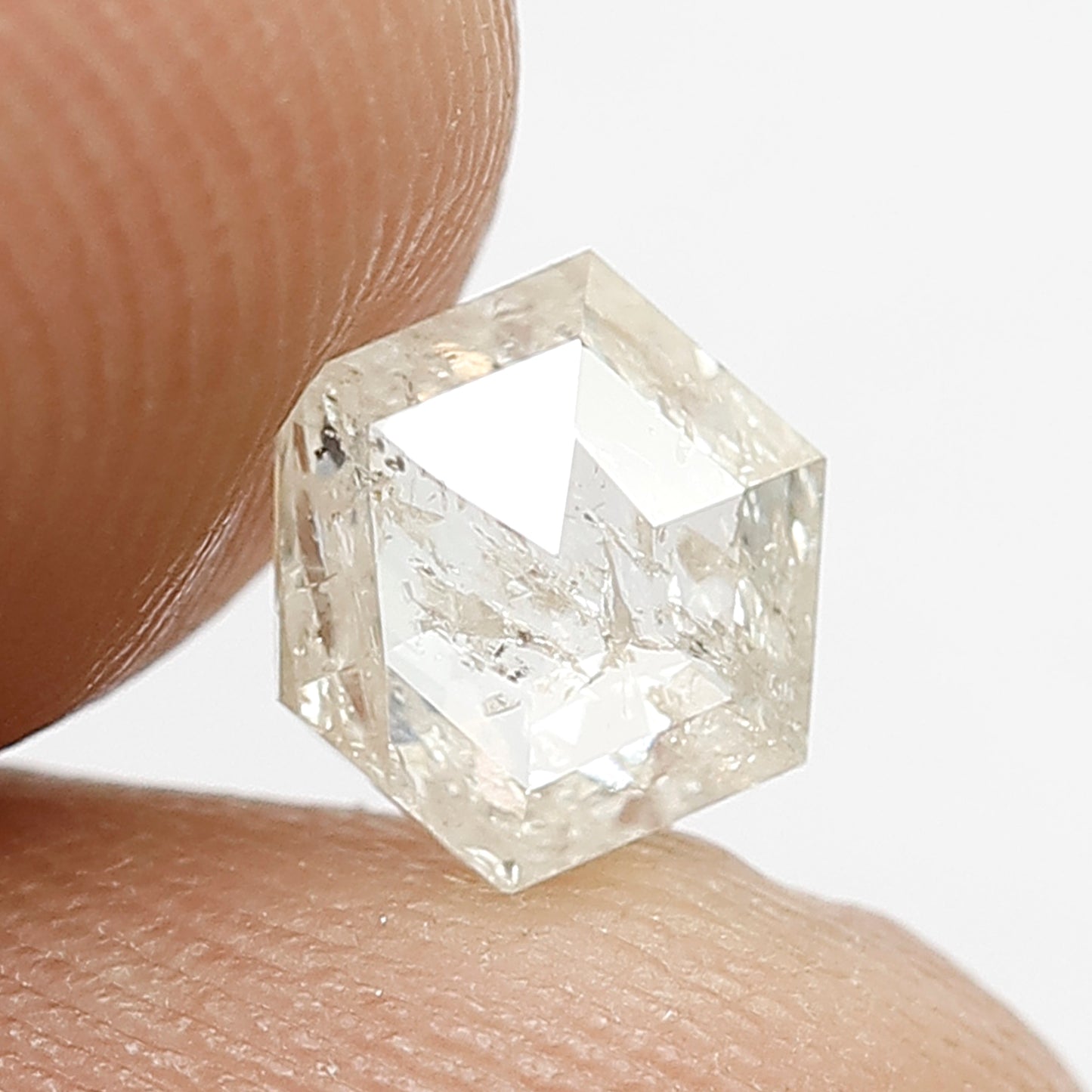 1.11 CT Beautiful Fancy White Step Cut Geometric Shape Gorgeous Loose Salt and Pepper Transparent Diamond ideal for making Vintage Jewelry