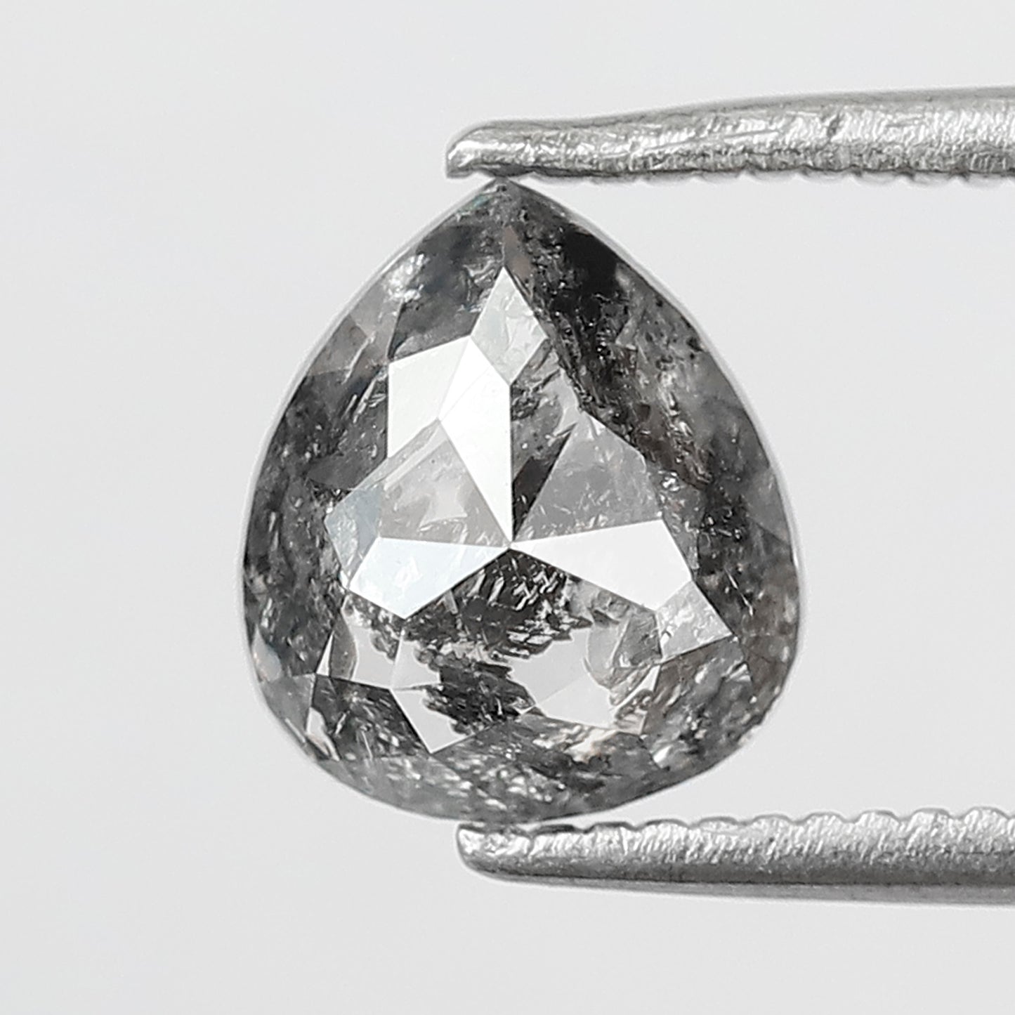 1.60 CT Pear Shape Salt and Pepper Diamond 7.80 MM  black grey Color Loose Natural Diamond For Wedding Ring