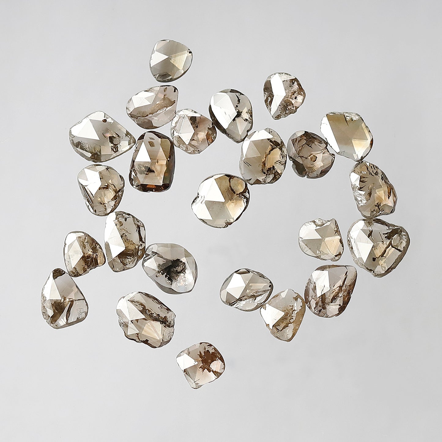 Natural 3.55 Ct Polki Diamond Lot | 20 Pcs Champagne Mix Color Diamonds for Jewelry
