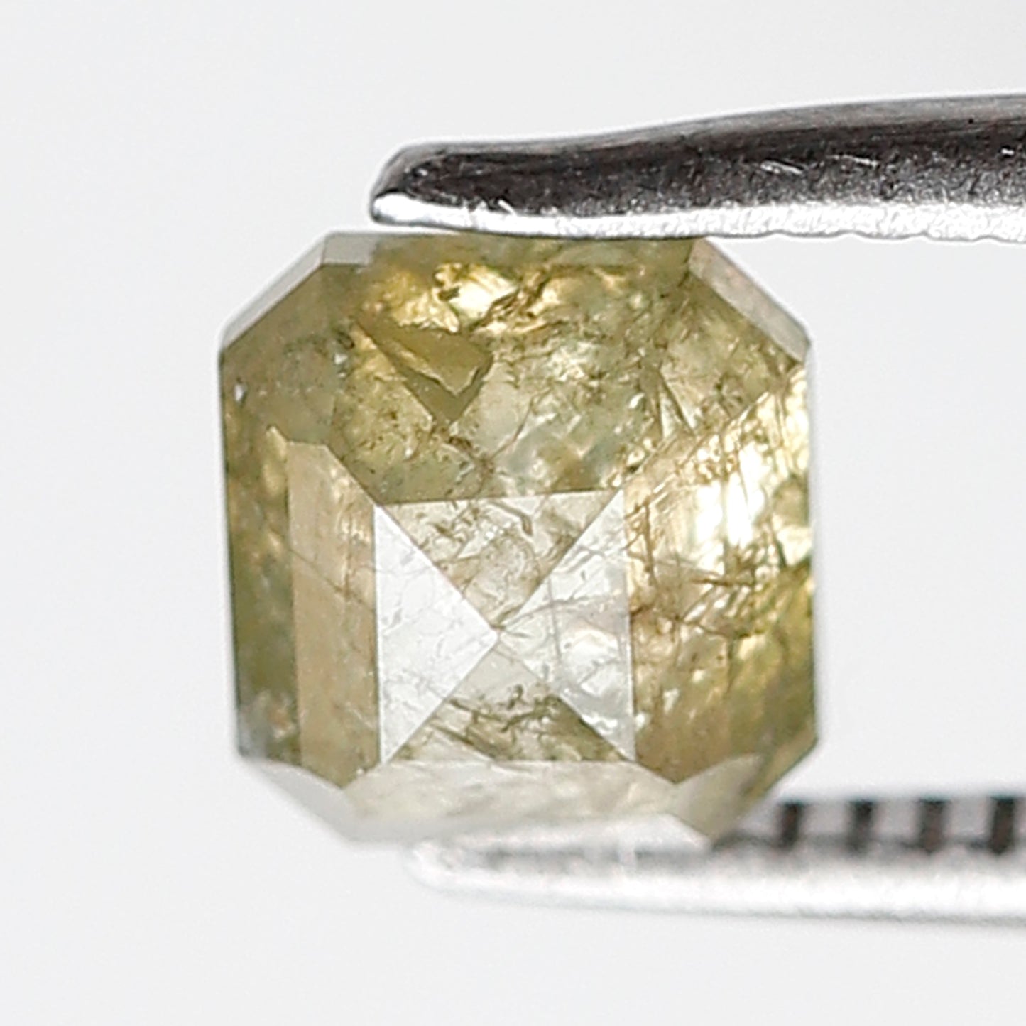 1.15 CT 5.70 MM Square Emerald Shape Salt and Pepper Diamond Translucent Color Natural Loose Diamond