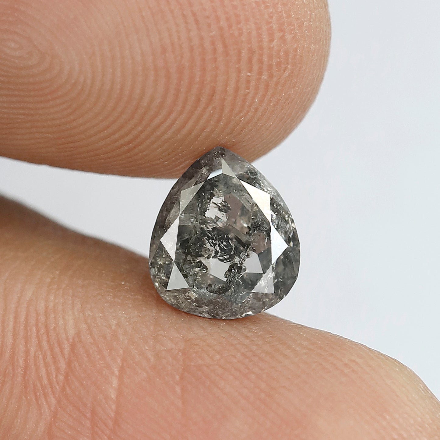 1.60 CT Pear Shape Salt and Pepper Diamond 7.80 MM  black grey Color Loose Natural Diamond For Wedding Ring