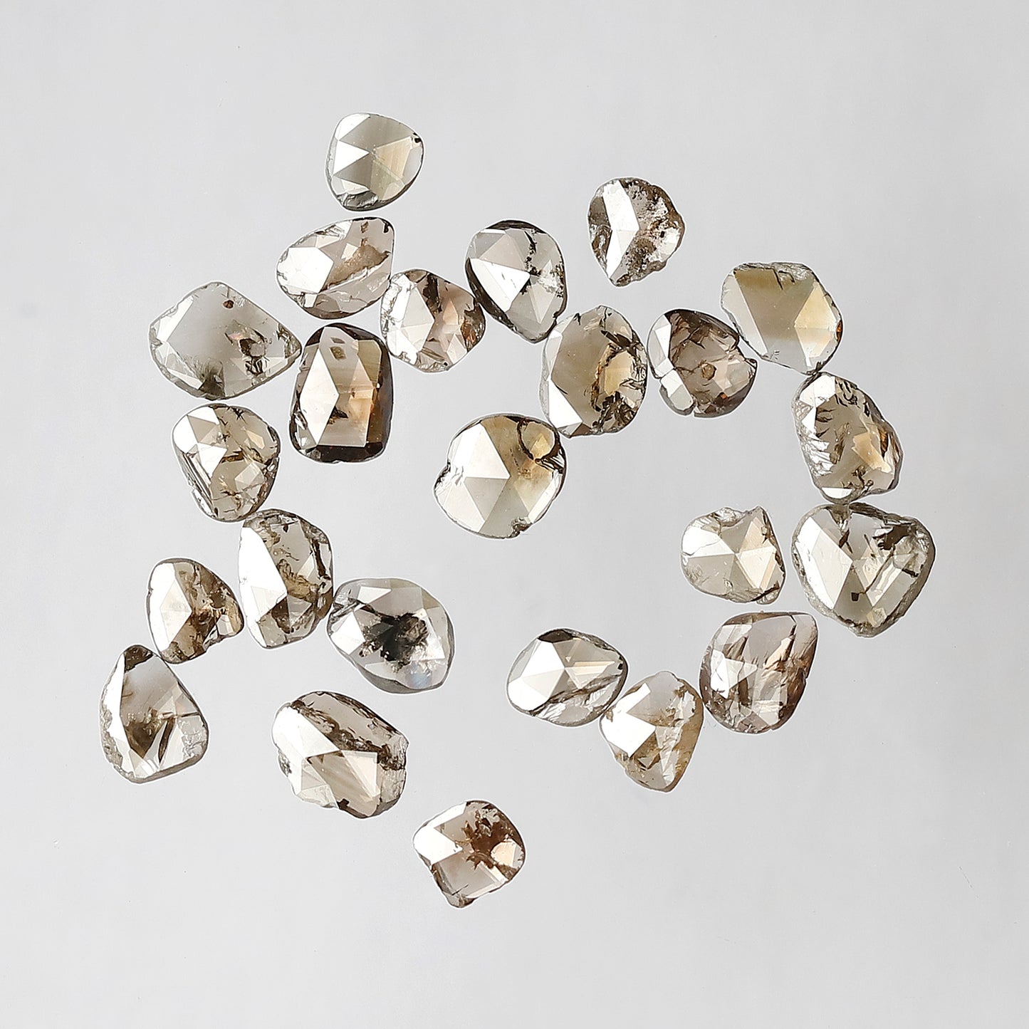 Natural 3.55 Ct Polki Diamond Lot | 20 Pcs Champagne Mix Color Diamonds for Jewelry