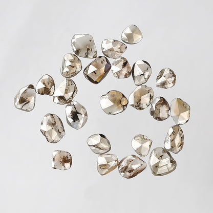 Natural 3.55 Ct Polki Diamond Lot | 20 Pcs Champagne Mix Color Diamonds for Jewelry