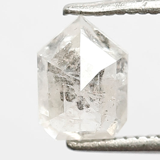 1.27 CT Domed Top Bullet Cut Loose Salt and Pepper Full Polished Fancy Geometric Shape Smoky White Diamond ideal for making Halo Necklace