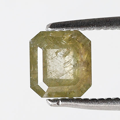 1.15 CT 5.70 MM Square Emerald Shape Salt and Pepper Diamond Translucent Color Natural Loose Diamond