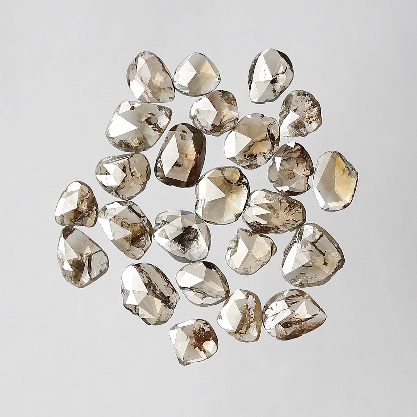 Natural 3.55 Ct Polki Diamond Lot | 20 Pcs Champagne Mix Color Diamonds for Jewelry