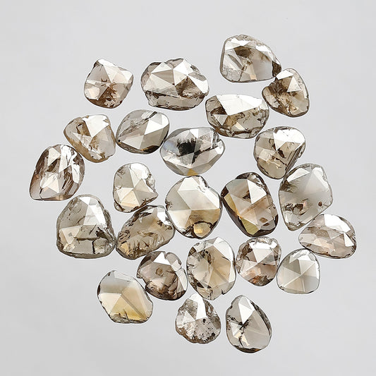 Natural 3.55 Ct Polki Diamond Lot | 20 Pcs Champagne Mix Color Diamonds for Jewelry