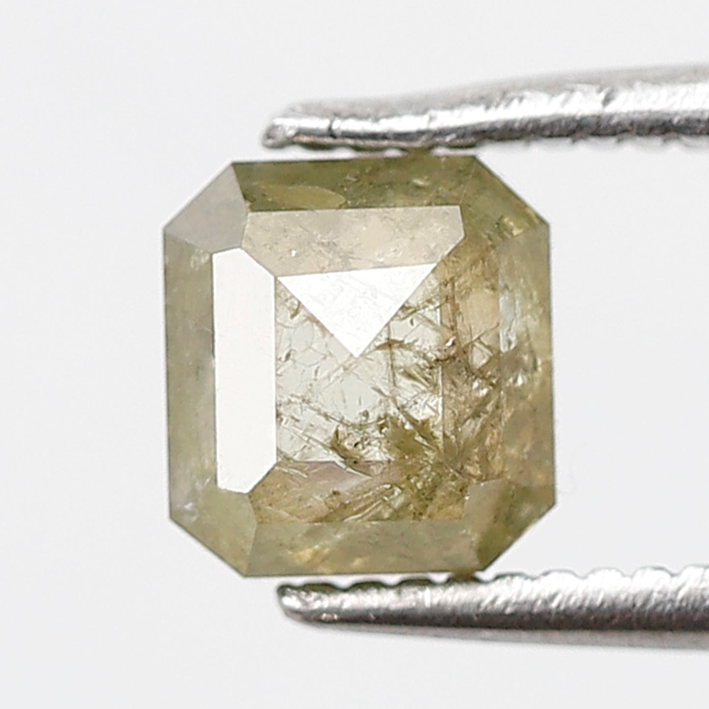 1.15 CT 5.70 MM Square Emerald Shape Salt and Pepper Diamond Translucent Color Natural Loose Diamond