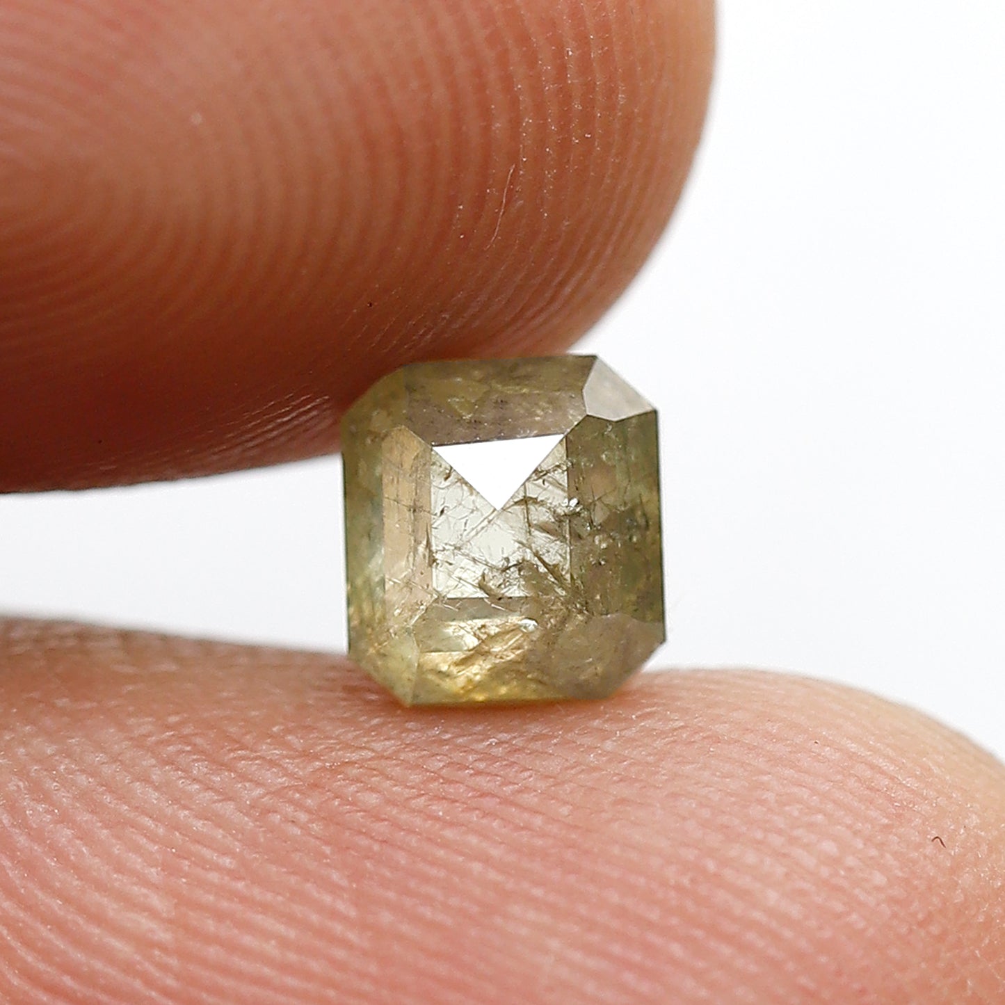 1.15 CT 5.70 MM Square Emerald Shape Salt and Pepper Diamond Translucent Color Natural Loose Diamond