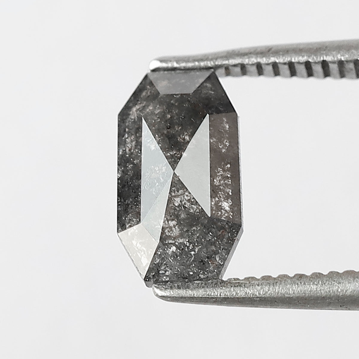 0.95 CT Geometric shape Salt and Pepper Diamond 8.50 MM  black grey Color Loose Natural Diamond For Wedding Ring