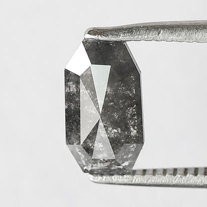 0.95 CT Geometric shape Salt and Pepper Diamond 8.50 MM  black grey Color Loose Natural Diamond For Wedding Ring