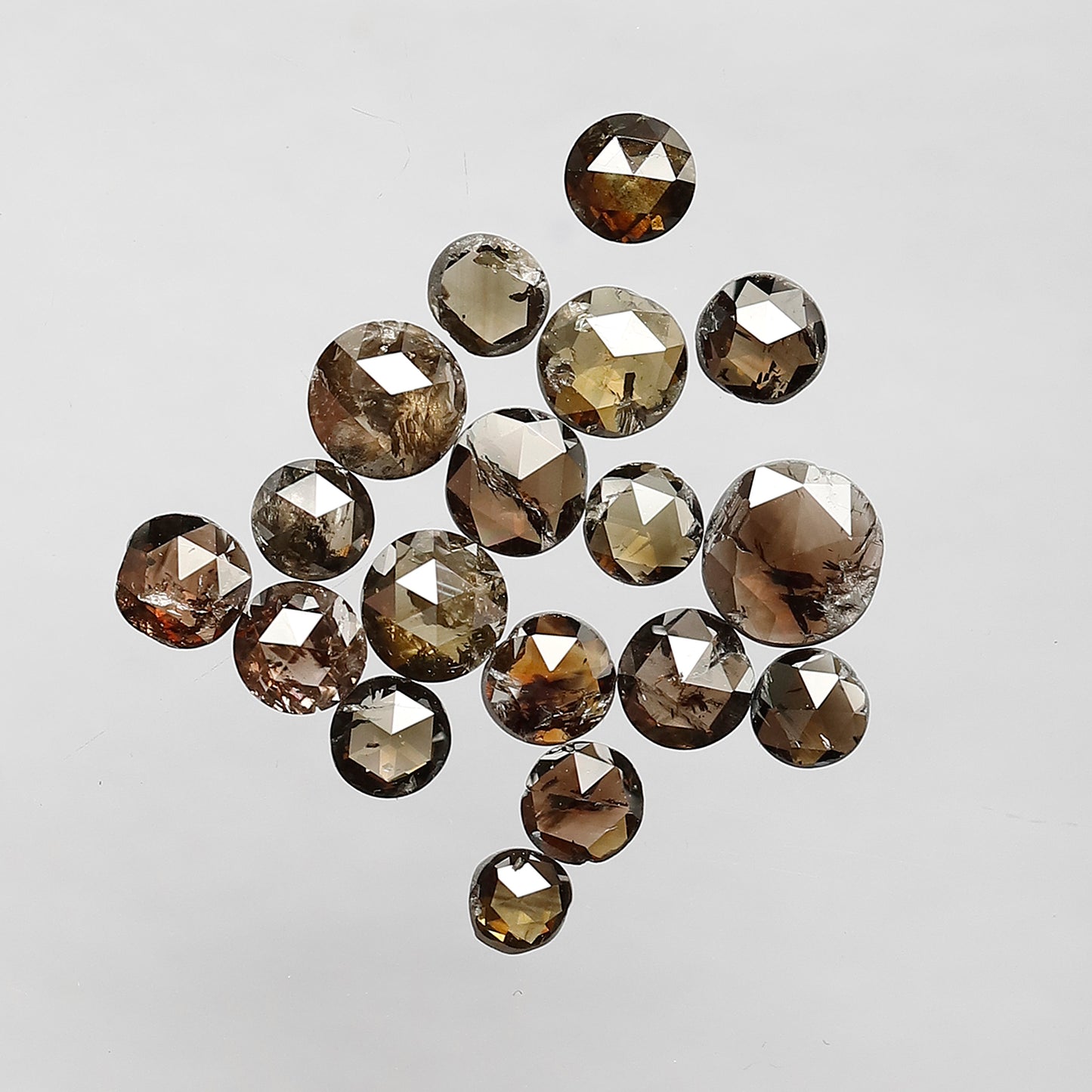 4.48 Ct 18 Pcs Round Rose Cut Champagne Diamonds | Natural Round Rustic Diamond Lot