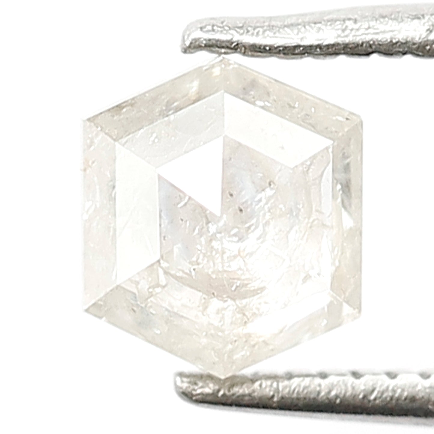 0.94 CT Domed Top White color Loose Salt and Pepper Hexagon Shape Polished Conflict Free Diamond ideal for making Custom Made Diamond Ring