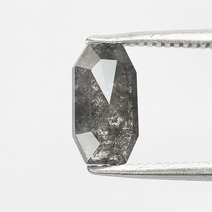 0.95 CT Geometric shape Salt and Pepper Diamond 8.50 MM  black grey Color Loose Natural Diamond For Wedding Ring
