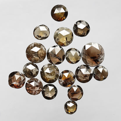 4.48 Ct 18 Pcs Round Rose Cut Champagne Diamonds | Natural Round Rustic Diamond Lot