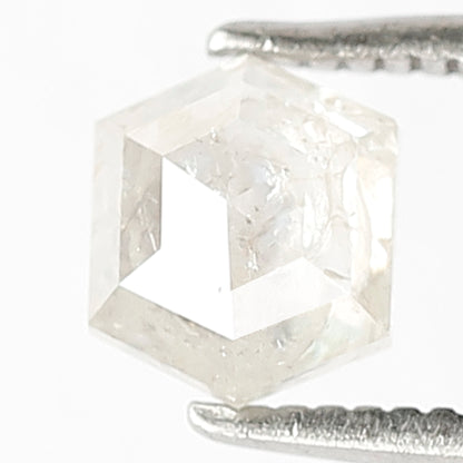 0.94 CT Domed Top White color Loose Salt and Pepper Hexagon Shape Polished Conflict Free Diamond ideal for making Custom Made Diamond Ring