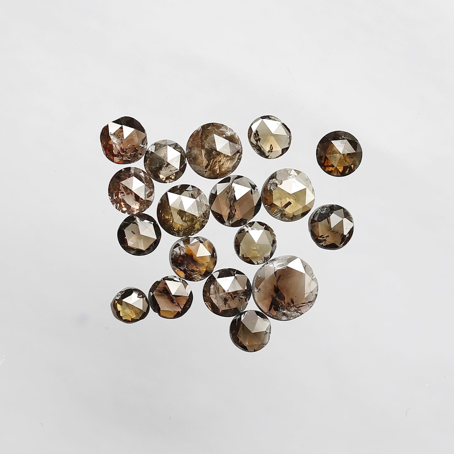 4.48 Ct 18 Pcs Round Rose Cut Champagne Diamonds | Natural Round Rustic Diamond Lot