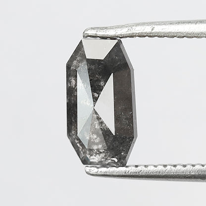 0.95 CT Geometric shape Salt and Pepper Diamond 8.50 MM  black grey Color Loose Natural Diamond For Wedding Ring