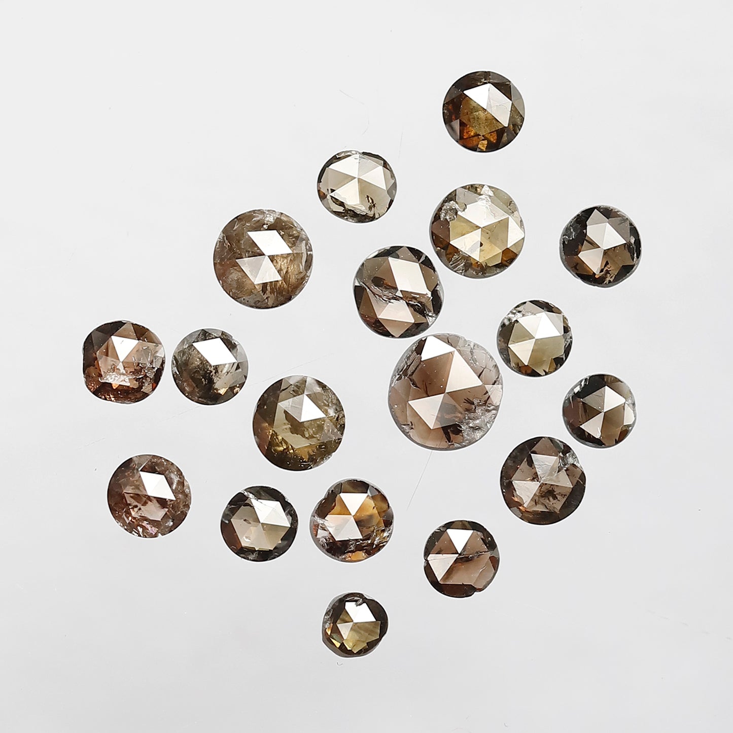 4.48 Ct 18 Pcs Round Rose Cut Champagne Diamonds | Natural Round Rustic Diamond Lot