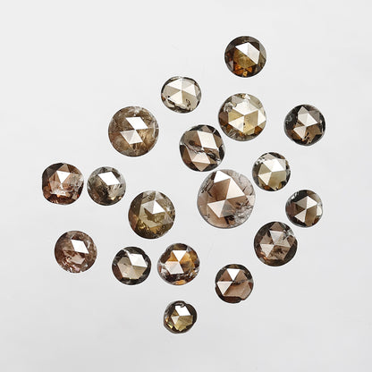 4.48 Ct 18 Pcs Round Rose Cut Champagne Diamonds | Natural Round Rustic Diamond Lot