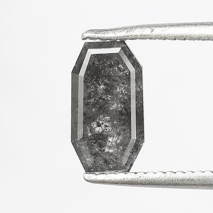 0.95 CT Geometric shape Salt and Pepper Diamond 8.50 MM  black grey Color Loose Natural Diamond For Wedding Ring