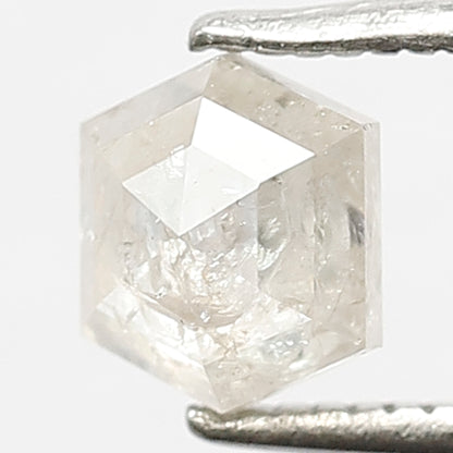 0.94 CT Domed Top White color Loose Salt and Pepper Hexagon Shape Polished Conflict Free Diamond ideal for making Custom Made Diamond Ring