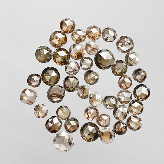 41 Pcs Rose Cut Natural Diamonds | 4.06 Ct Champagne Diamond Lot for Wedding Jewelry