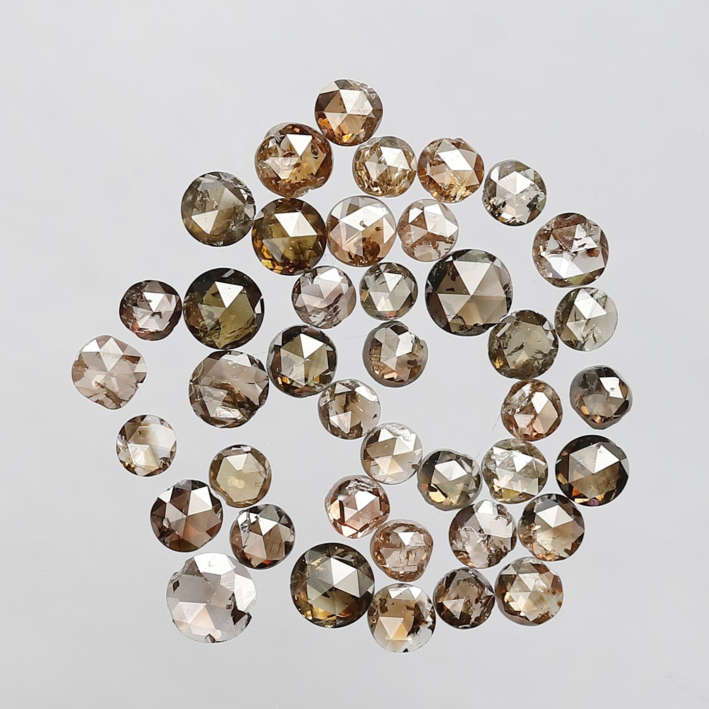41 Pcs Rose Cut Natural Diamonds | 4.06 Ct Champagne Diamond Lot for Wedding Jewelry