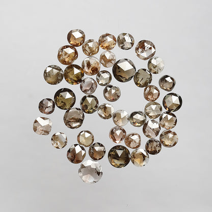 41 Pcs Rose Cut Natural Diamonds | 4.06 Ct Champagne Diamond Lot for Wedding Jewelry