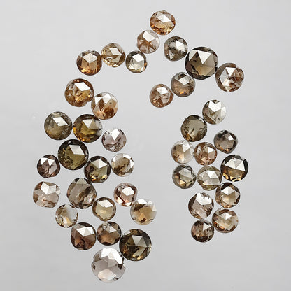 41 Pcs Rose Cut Natural Diamonds | 4.06 Ct Champagne Diamond Lot for Wedding Jewelry