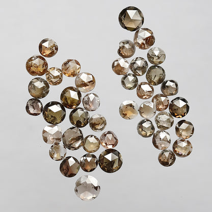 41 Pcs Rose Cut Natural Diamonds | 4.06 Ct Champagne Diamond Lot for Wedding Jewelry