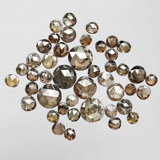 5.35 Ct 44 Pcs Round Rose Cut Dark Brown Rustic Diamonds | Natural Loose Diamond Lot