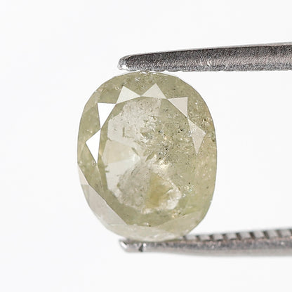 1.70 CT 8 MM Oval Shape Rustic Diamond Translucent Green Color Natural Loose Diamond For Anniversary Gift