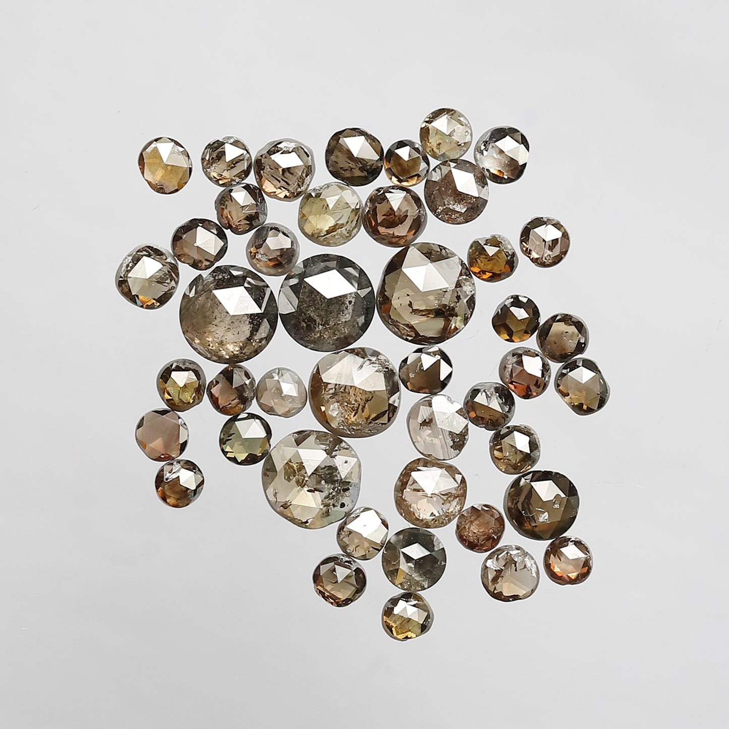 5.35 Ct 44 Pcs Round Rose Cut Dark Brown Rustic Diamonds | Natural Loose Diamond Lot