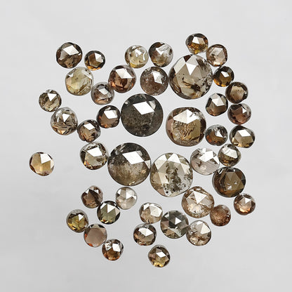 5.35 Ct 44 Pcs Round Rose Cut Dark Brown Rustic Diamonds | Natural Loose Diamond Lot