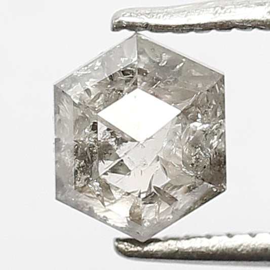 0.98 CT Hexagon Shape Grey Black Loose Salt and Pepper Diamond ideal for making Engagement Ring