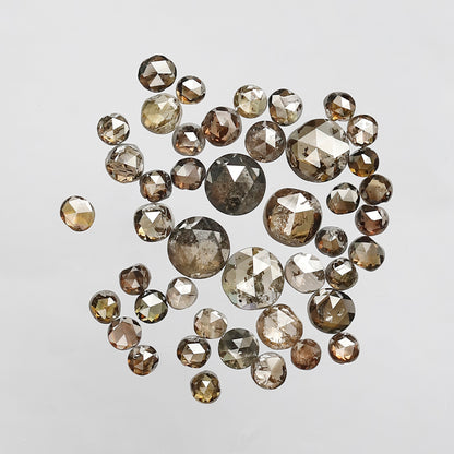 5.35 Ct 44 Pcs Round Rose Cut Dark Brown Rustic Diamonds | Natural Loose Diamond Lot